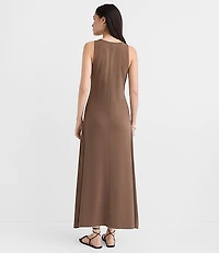 Petite Keyhole Ruched Midi Dress