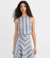 Petite Striped Linen Cotton Shell