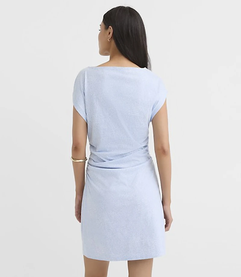 Swirl Ruched Wedge Mini Tee Dress