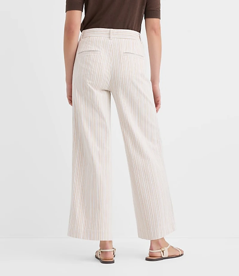 Curvy Palmer Wide Leg Crop Pants Stripe