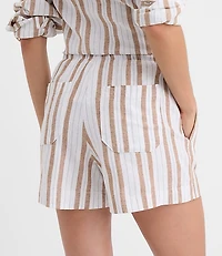 Sawyer Pull On Shorts Striped Linen Cotton