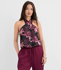 Lily Satin Wrap Halter Top