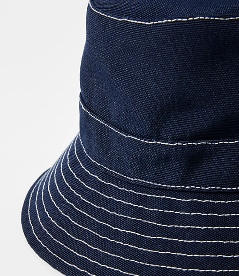 Topstitched Canvas Bucket Hat