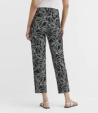 Petite Riviera Slim Pants Leaf Print