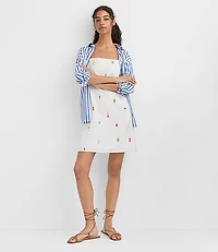 Petite Buoy Linen Cotton Strappy Mini Pocket Dress