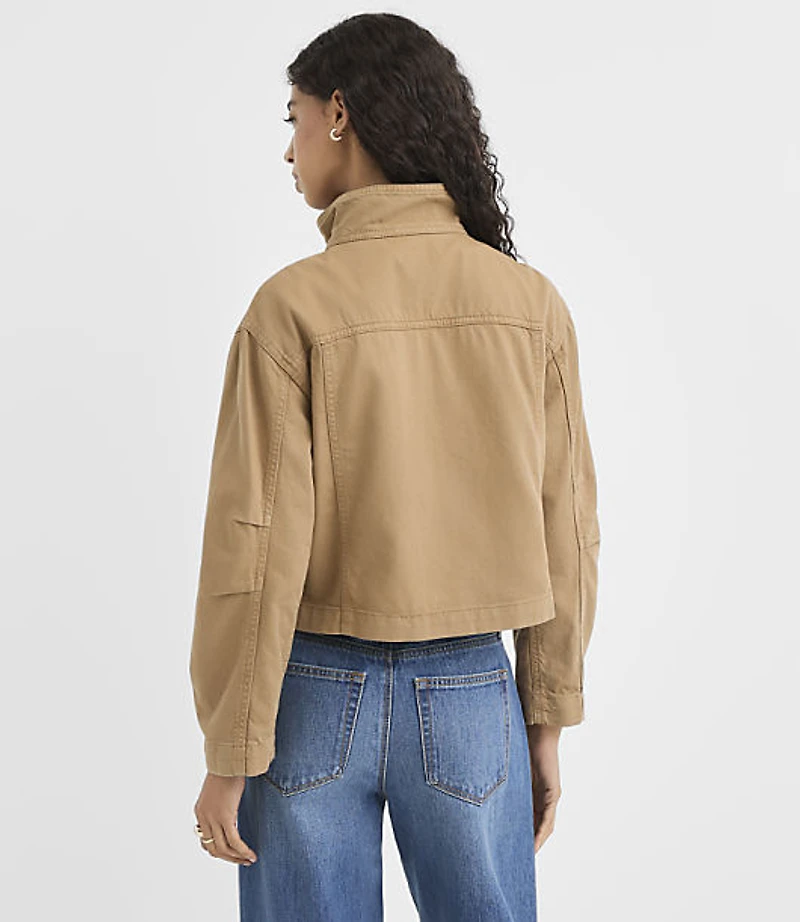Petite Funnel Neck Cargo Jacket