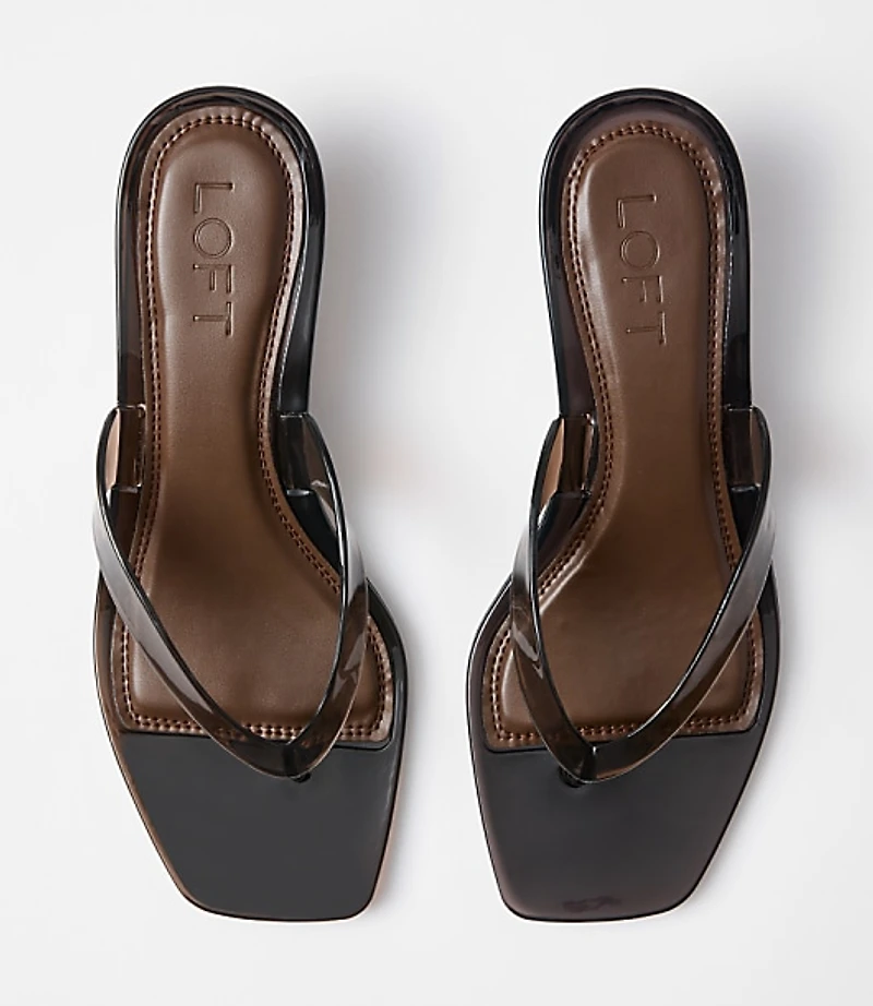 Jelly Kitten Heel Thong Sandals