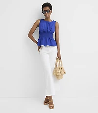 Poplin Smocked Waist Shell