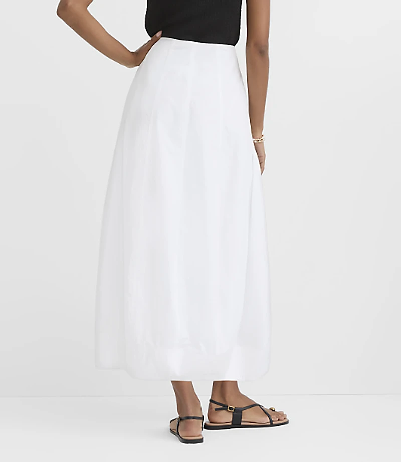 Petite Seamed Poplin Midi Pocket Skirt