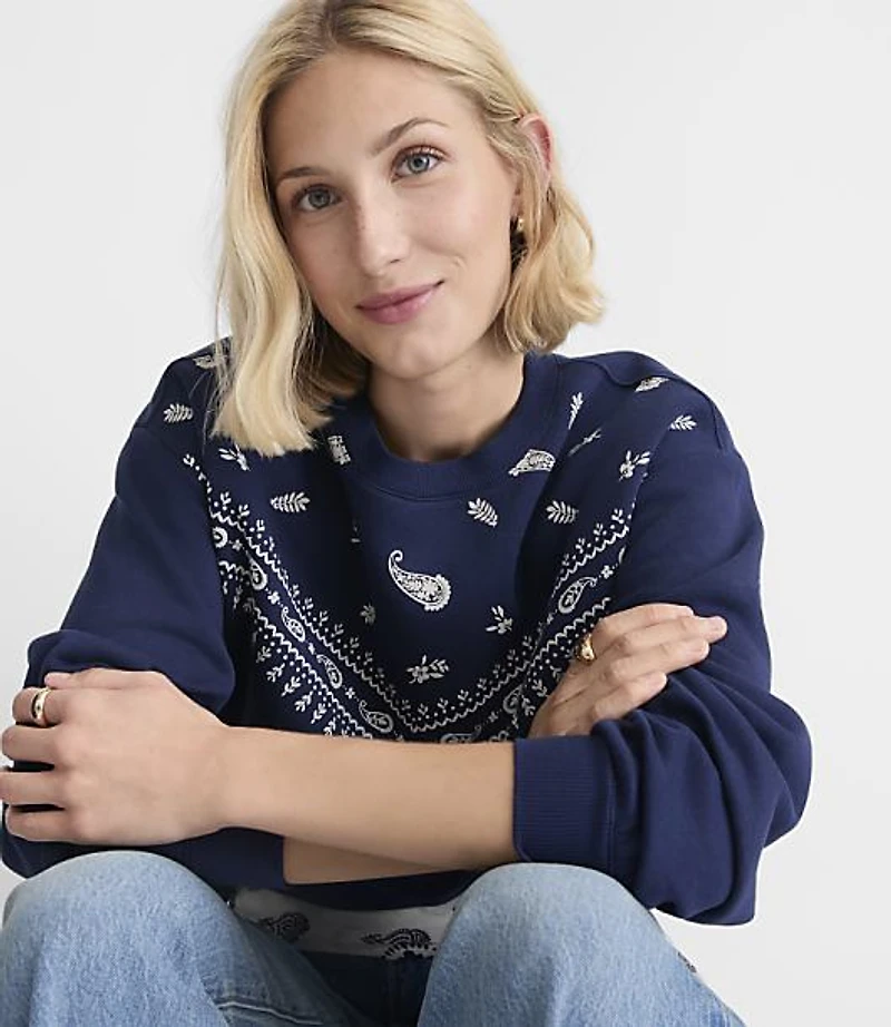 Petite Bandana Print Sweatshirt