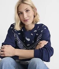 Petite Bandana Print Sweatshirt