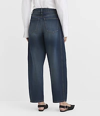 Rivete Petite Seamed High Rise Horseshoe Jeans Lune Wash