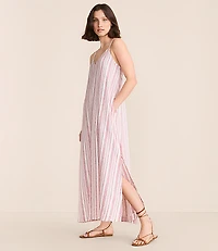 Petite Lou & Grey Striped Linen Cotton Cami Maxi Pocket Dress