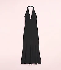 Lately Mixed Media Halter Gown