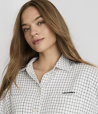 Petite Lou & Grey Plaid Logo Pocket Shirt
