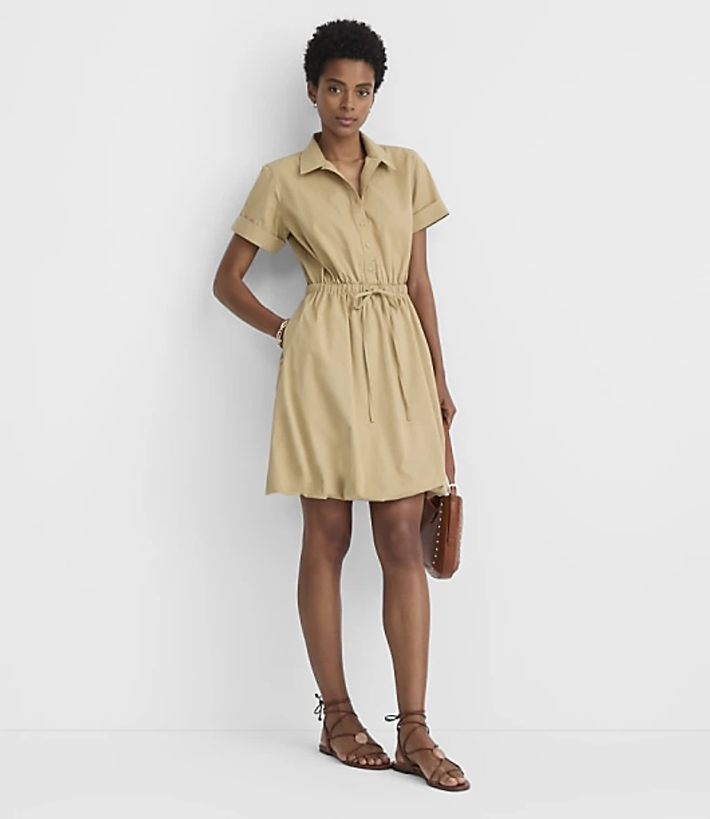 Tall Bubble Hem Mini Pocket Shirtdress