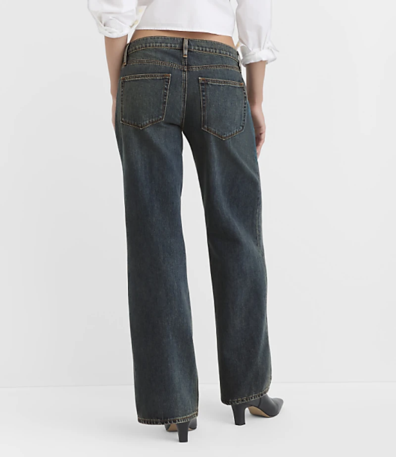 Rivete Curvy Low Rise Wide Leg Jeans Lune Wash