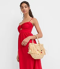 LOFT Beach Poplin Cutout Twist Maxi Pocket Dress