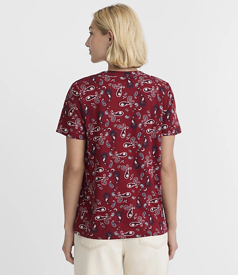 Petite Bandana Print Everyday Crew Tee