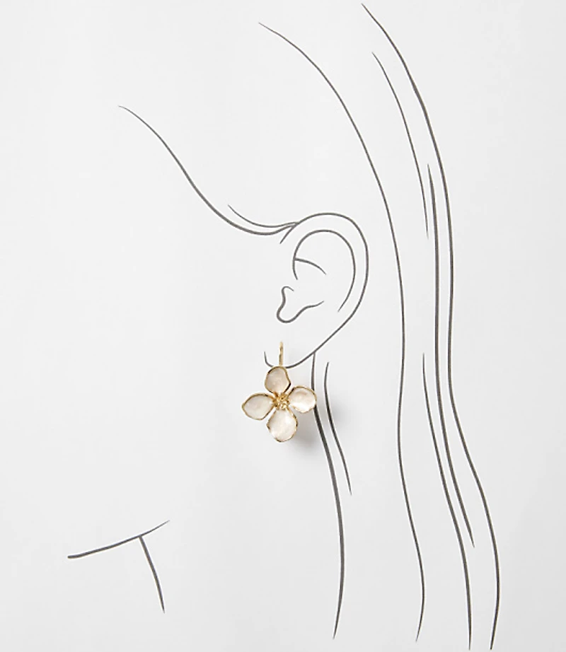 Mother Of Pearl Flower Earrings