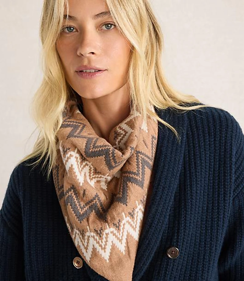 Haven Well Within Cotton Blend Fair Isle Triangle Scarf