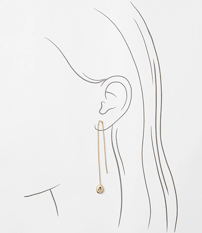 Sparkle Drop Threader Earrings