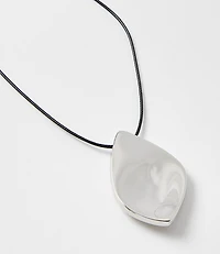 Molded Pendant Cord Statement Necklace