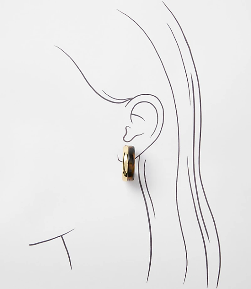 Tortoiseshell Print Hoop Earrings