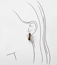 Tortoiseshell Print Hoop Earrings