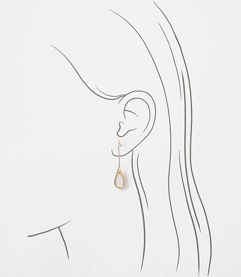 Mother Of Pearl Drop Pull Through Earrings