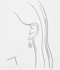 Mother Of Pearl Drop Pull Through Earrings
