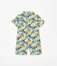 Posh Peanut X LOFT Sunset Short Sleeve Collared Henley Romper