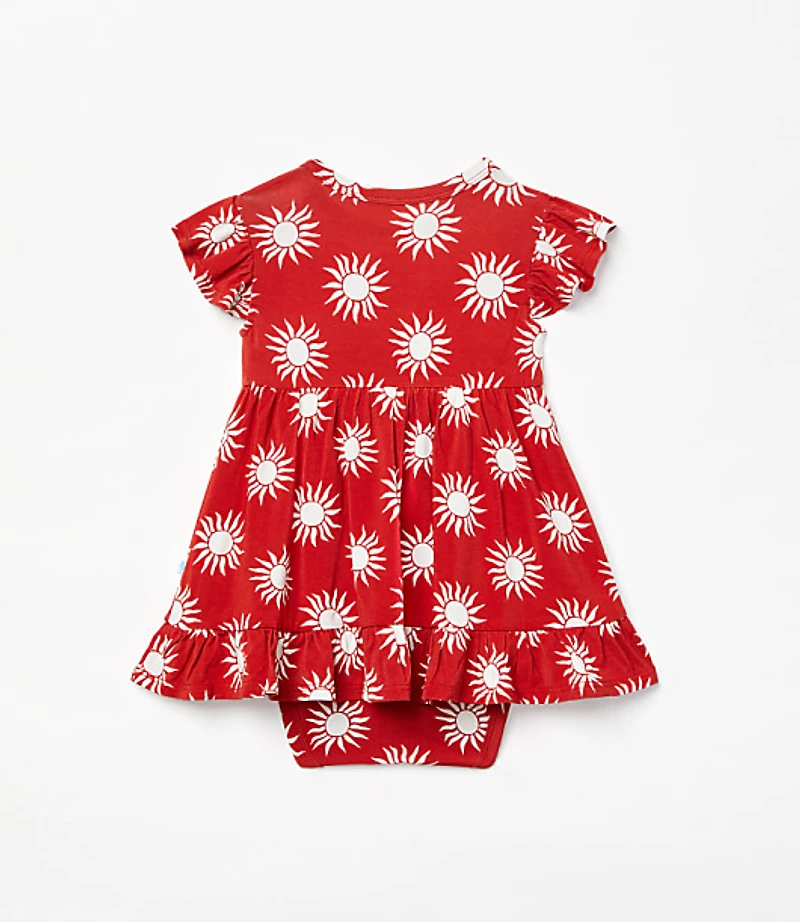 Posh Peanut X LOFT Sunny Cap Sleeve Ruffled Twirl Bodysuit Dress