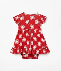Posh Peanut X LOFT Sunny Cap Sleeve Ruffled Twirl Bodysuit Dress