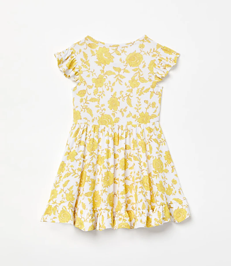Posh Peanut X LOFT Floral Cap Sleeve Ruffled Twirl Dress