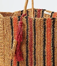 Salt & Umber Goldie Oversized Raffia Tote