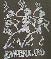 Junk Food Grateful Dead Dancing Skeletons Cropped Mock Neck Tee