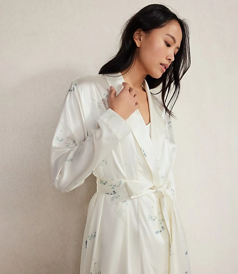 Haven Well Within Washable Silk Delicate Floral Robe