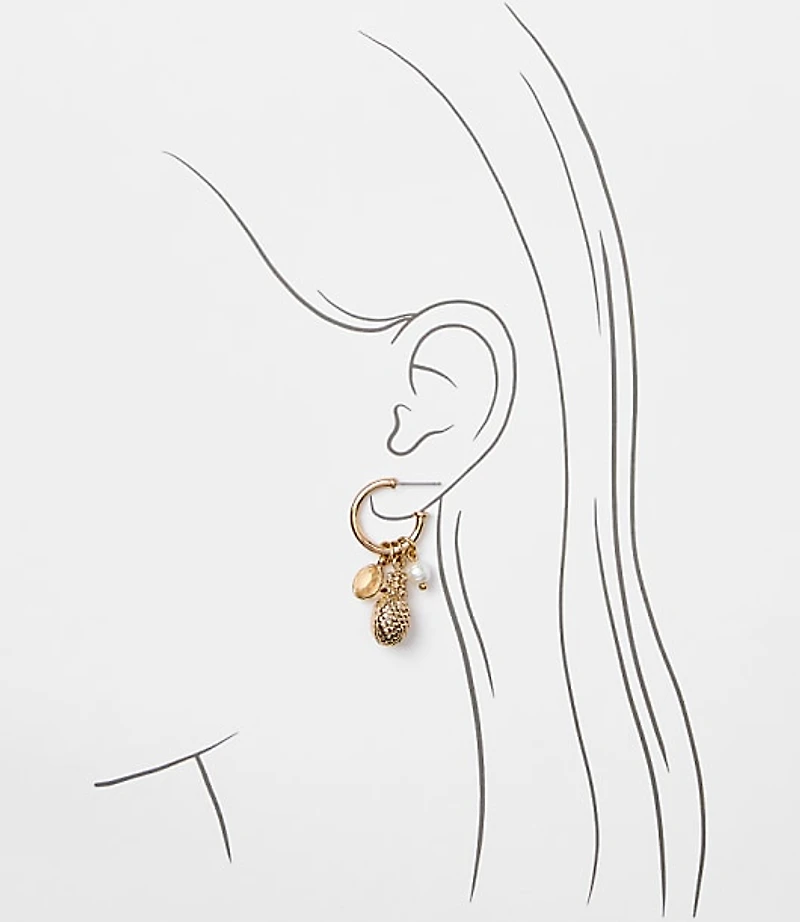 Pineapple Cluster Hoop Earrings