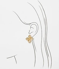 Floral Pave Oversized Stud Earrings
