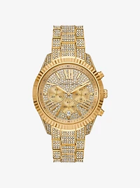 Oversized Lexington Pavé Gold-Tone Watch