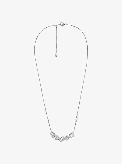 Precious Metal-Plated Sterling Silver Pavé Necklace