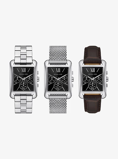Monroe Silver-Tone Watch Strap Set