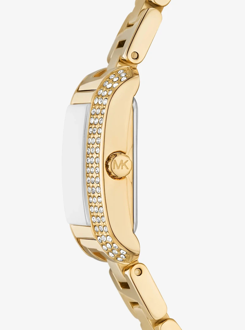 Mini Emery Pavé Gold-Tone Watch