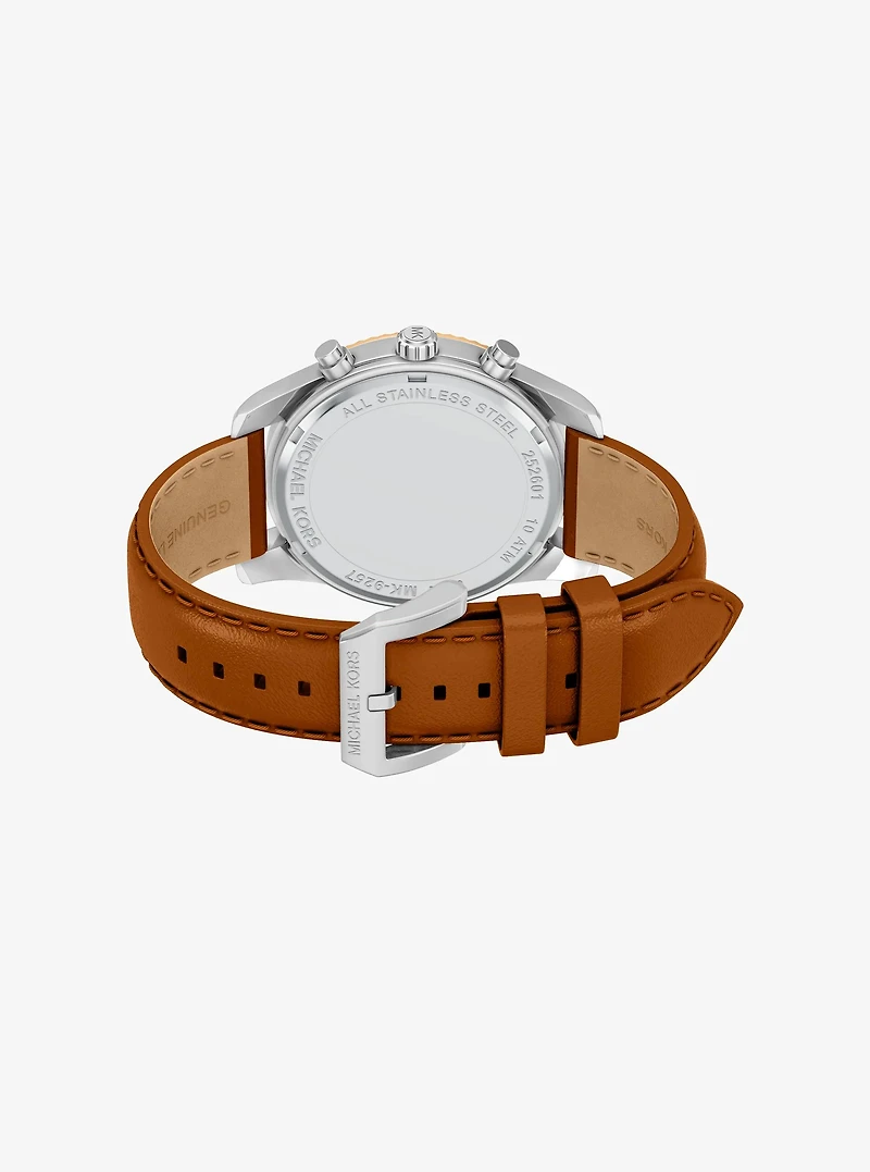 Oversized Lexington Two-Tone and Leather Watch