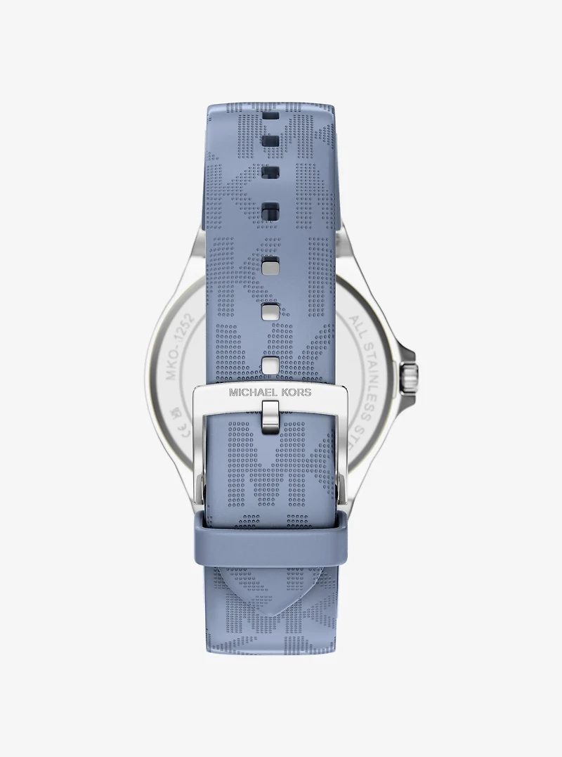 Lennox Pavé Silver-Tone and Logo Strap Watch