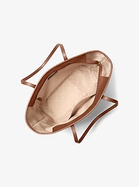 Eva Large Striped Signature Logo Tote Bag