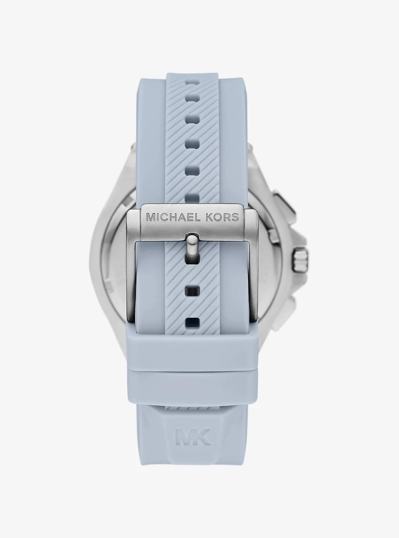 Oversized Lennox Silver-Tone and Silicone Watch