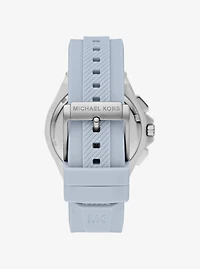 Oversized Lennox Silver-Tone and Silicone Watch