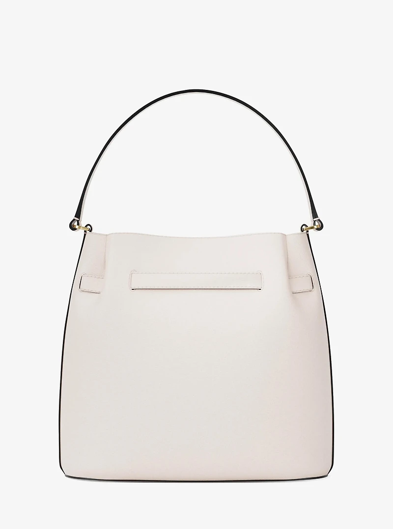 Carson Medium Pebbled Leather Convertible Bucket Crossbody Bag